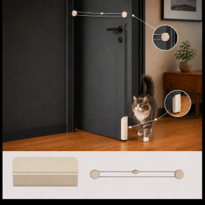 No-Drill Cat Door Alternative for Litter Rooms & Bedrooms – Helps Cats Pass Through Without Leaving Doors Wide Open
