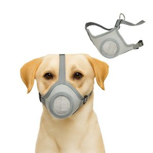 Breathable Dog Muzzle for Walks, Grooming & Vet Visits - Soft Adjustable Mesh Muzzle to Help Reduce Biting, Chewing & Barking