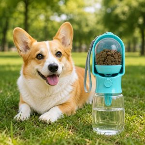 Portable 2-in-1 Pet Water & Food Bottle – Keep Dogs Hydrated & Fed on Walks, Hiking, or Travel