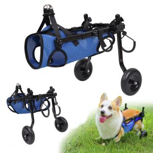 Adjustable Rear Leg Dog Wheelchair for Daily Walks - Mobility Support Cart for Small Dogs with Weak Back Legs