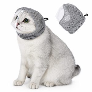 Breathable Cat Grooming Muzzle for Bathing & Nail Trimming - Helps Reduce Bites During Cat Care