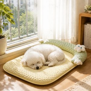 Breathable Pet Sofa Mat for Sunny Window Naps &Hard Floors - Soft Bolster Lounger for Cats & Dogs