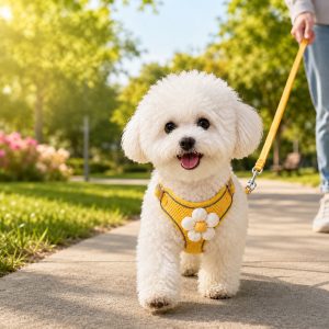 Daisy Pet Harness & Leash Set for Daily Walks - Adjustable, Breathable Comfort for Small Dogs & Cats