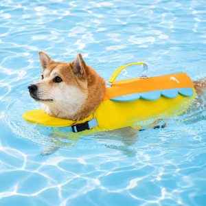 Dog Life Jacket with Chin Float & Rescue Handle for Pool, Lake & Boat Trips - Helps Keep Dogs Afloat & Easy to Lift