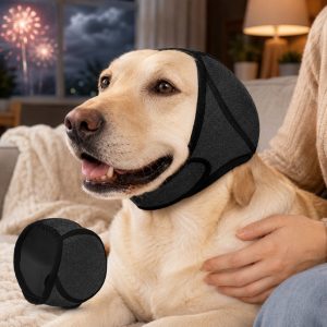 Dog Ear Cover for Swimming, Bath Time & Loud Noise Comfort - Soft Calming Ear Muff to Help Keep Water & Debris Out