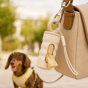 Clip-On Dog Poop Bag Dispenser for Daily Walks - Compact Leash Waste Bag Holder That Keeps Bags Ready