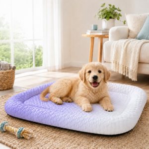 Cool-Touch Gradient Pet Cooling Bed for Summer Naps - Breathable Bolster Rest Mat for Cats & Small Dogs