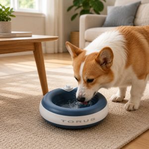 Cordless self-filling filtered pet water bowl for dogs and cats