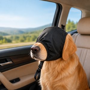 Dog Calming Mask for Car Rides, Grooming & Vet Visits - Adjustable Visual Comfort Hood