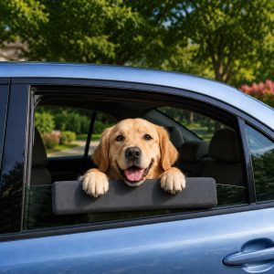 Dog Car Window Chin Rest Cushion for Road Trips - Soft Window Edge Support for Dogs, Helps Protect Paws & Car Door Trim