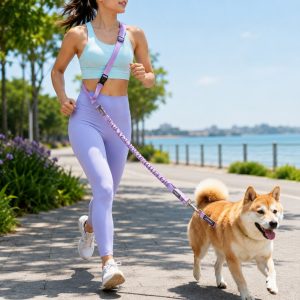 Hands-Free Shock-Absorbing Dog Leash for Running, Walking & Car Travel - Bungee Leash Helps Reduce Pulling