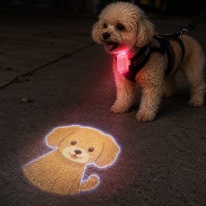 PawGlow Pink Breed Projector Dog Light for Night Walks - USB Rechargeable Clip-On Pet Light for Extra Visibility & Fun