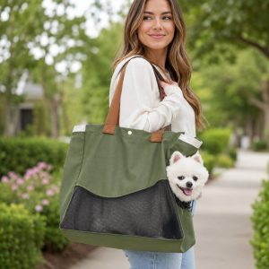 Pet Carrier Tote Bag for Cats & Small Dogs - Breathable Shoulder Bag for Walks, Vet Visits & Errands