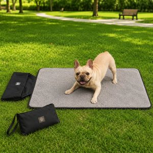 Portable Outdoor Pet Mat with Carry Bag - Foldable Travel Dog Blanket for Parks, Camping & Road Trips