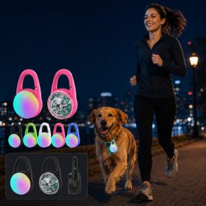 Rechargeable Clip-On LED Dog Safety Light for Night Walks - Keeps Pets Visible During Evening Walks, Jogging & Outdoor Adventures