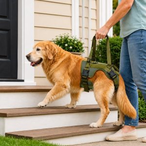 Rear Support Dog Lift Harness for Stairs, Walks & Recovery - Padded Assist Harness for Senior, Injured & Weak-Hind-Leg Dogs