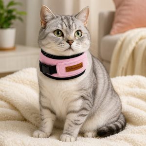 Soft Cat Recovery Collar for Post-Surgery Care - Adjustable Anti-Lick Fleece Neck Wrap