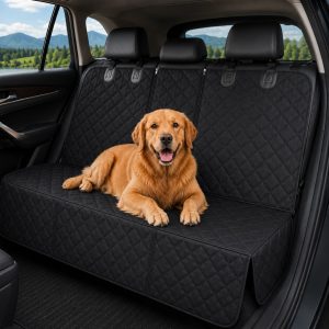Waterproof Dog Car Back Seat Cover for Road Trips - Protects from Mud, Fur & Scratches