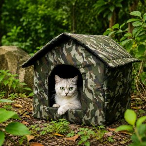 Weather-Resistant Outdoor Cat House for Porches & Backyards - Cozy Shelter for Cats & Small Dogs
