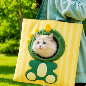 Portable Small Pet Travel Tote Bag for Daily Outings - Lightweight Peek-Out Carrier for Cats & Puppies Under 6.6 lb