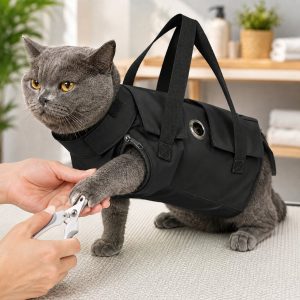 Cat Grooming Restraint Bag with Paw Access - Easier Nail Trimming, Ear Cleaning & Vet Visits
