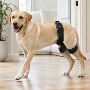 Dog hip and rear leg support brace for daily stability
