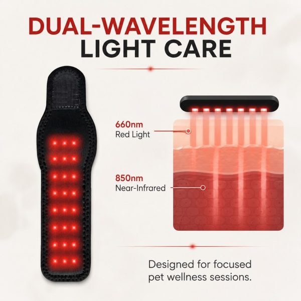 660nm red light and 850nm near-infrared pet leg wrap design