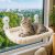 Striped Square Beige Cat Hammock
